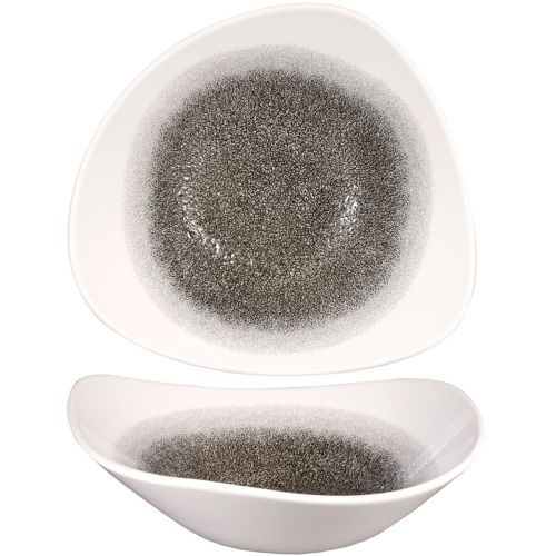 Triangular Bowl 23.5 cm Studio Prints Raku Quartz Black - Churchill