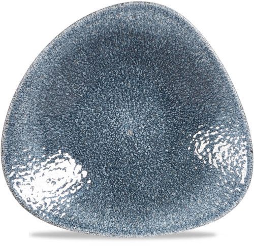 Triangular Bowl 21 x 21 cm Studio Prints Raku Topaz Blue - Churchill