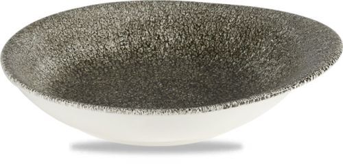 Deep Plate 18.5 x 16.8 cm Studio Prints Raku Quartz Black - Churchill