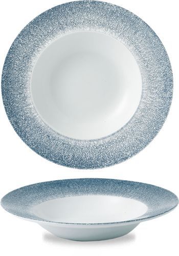 Deep Plate with Rim 24 cm Studio Prints Raku Topaz Blue - Churchill