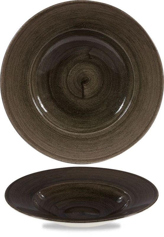 Tiefer Teller mit Rand 28 cm Stonecast Patina Iron Black - Churchill