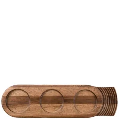Serving Tray With 3 Indentations 48 X 14 Cm Buffet Wood - Churchill