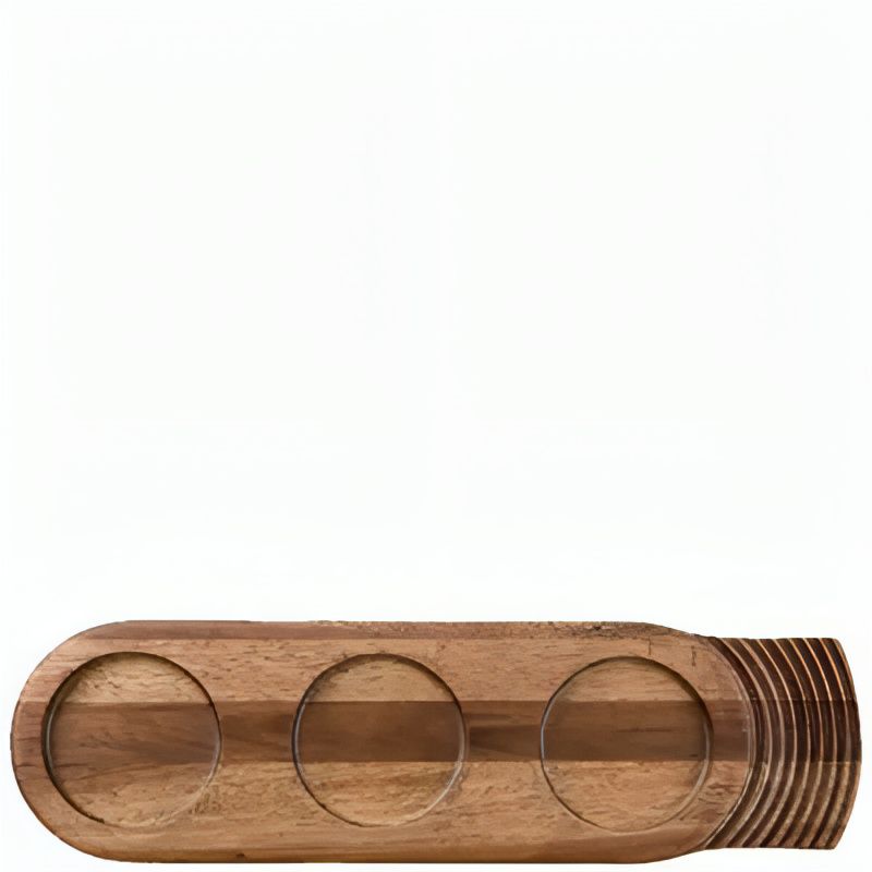 Serving Tray With 3 Indentations 48 X 14 Cm Buffet Wood - Churchill