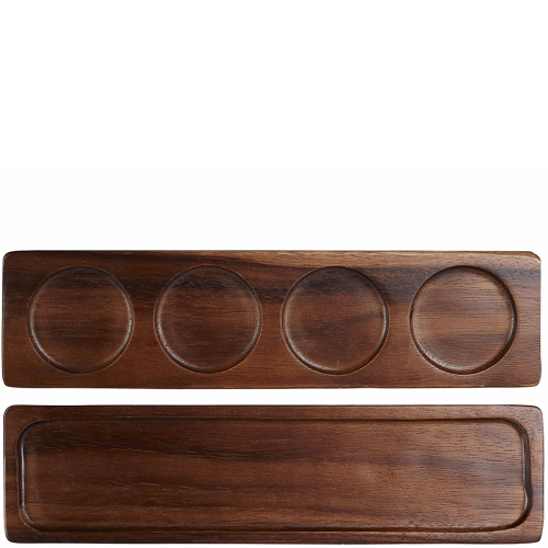 Serving Tray With 4 Indentations 35.2 X 9 X 2.7 Cm Buffet Wood - Churchill