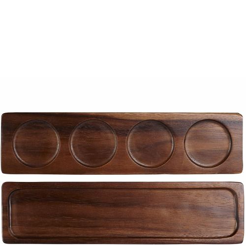 Serving Tray With 4 Indentations 35.2 X 9 X 2.7 Cm Buffet Wood - Churchill