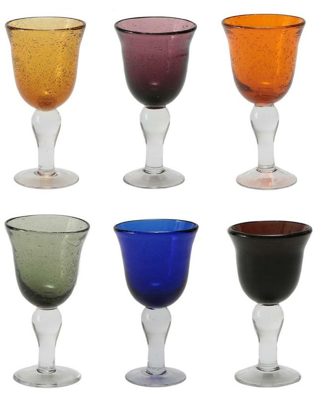 Set of 6 Glasses 33 cl Assorted Colours Bubbles - Tirolix