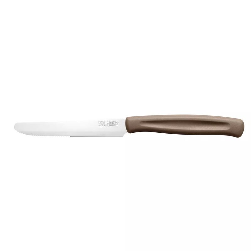 Coltello tavola Kaimano Dinamik marrone in acciaio inox per uso intensivo in mense e ristorazione horeca.
