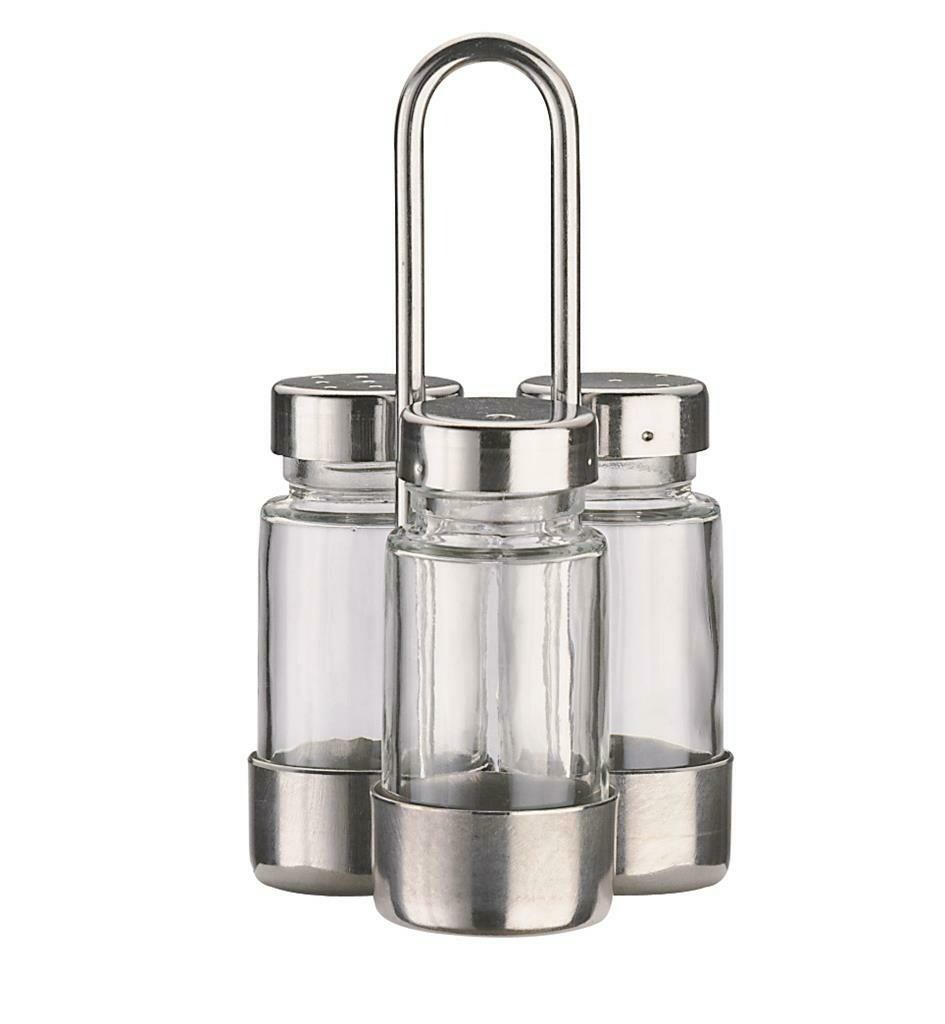 Abert Stecchi salt and pepper set stainless steel for horeca table service