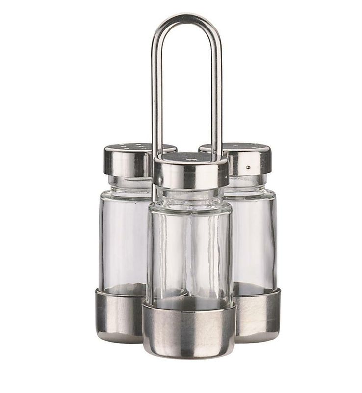 Abert Stecchi salt and pepper set stainless steel for horeca table service