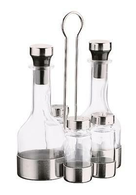 Abert 5‑piece condiment set stainless steel for horeca service