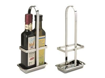 Ilsa square bottle holder 25 cl stainless steel for condiments horeca