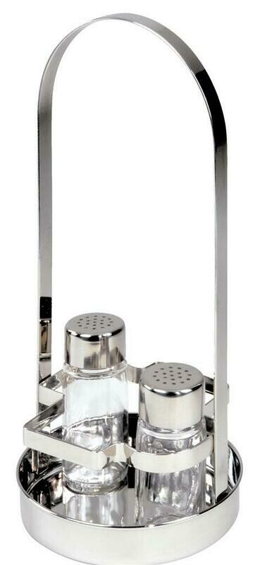 Supporto bottiglie Ilsa con salini inox per condimenti horeca