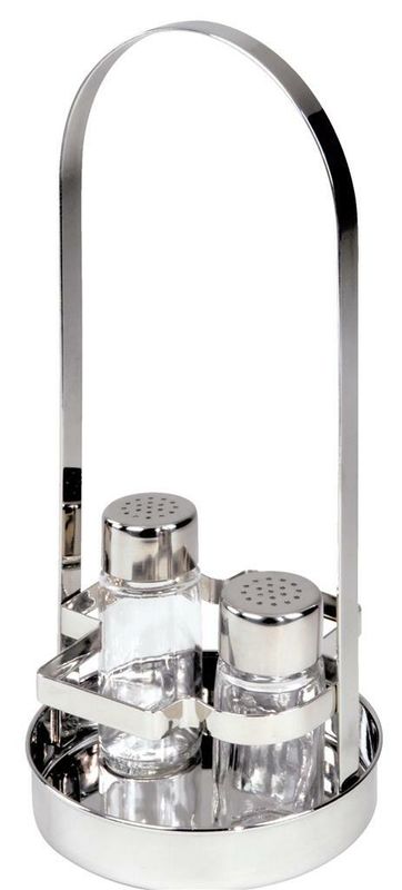 Ilsa bottle holder stainless steel with salt shakers for horeca
