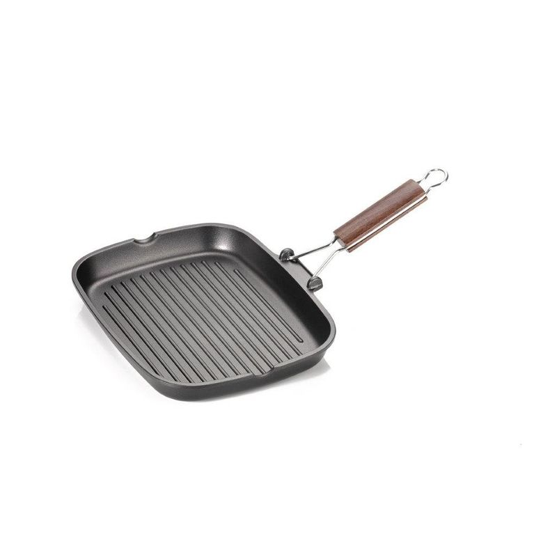 Antik Ars 20x20 cm Delizia nonstick grill pan with folding handle for horeca use