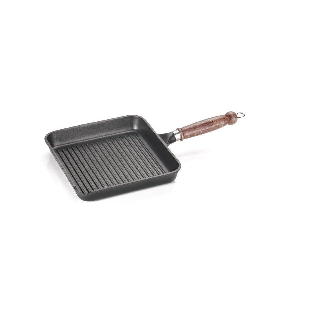 Antik Ars 28x28 cm Delizia nonstick grill pan with folding handle for horeca use