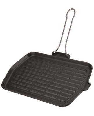 Ilsa Grill pan cast iron 30x21 foldable handles induction horeca