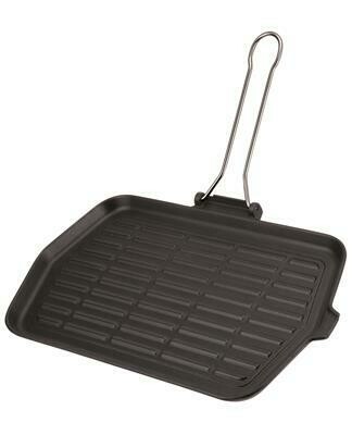 Ilsa Grill pan cast iron 36x23 foldable handle induction horeca