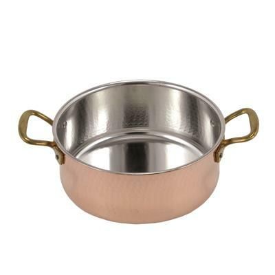 Flache Kasserolle mit 2 Griffen 24 cm Kupfer Stagnato - L.A.R.
