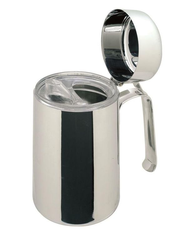 Ilsa oil cruet stainless steel 100 cl with drip free spout horeca