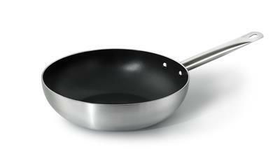 Abert stainless steel wok 26 cm with one handle for induction kitchens