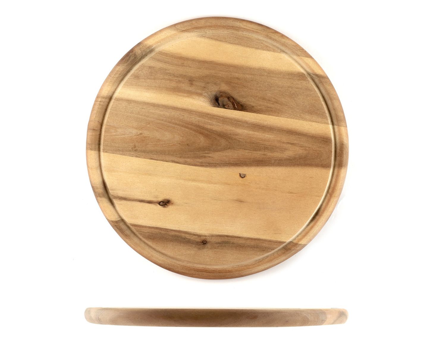Kesper round cutting board 25 cm natural wood for horeca use
