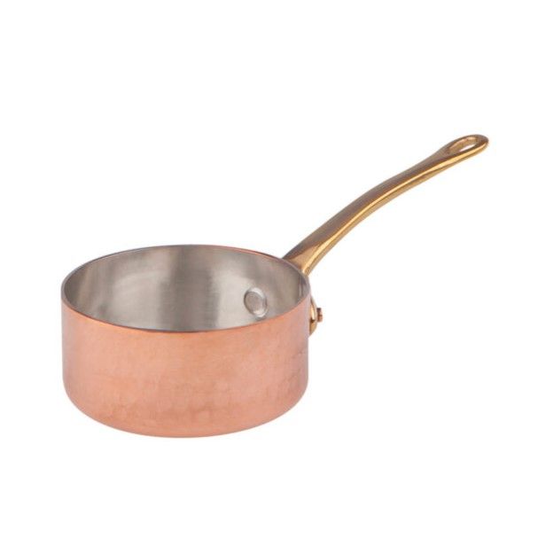 Saucepan with 1 Handle 7 cm Hammered Copper French Style - Agnelli