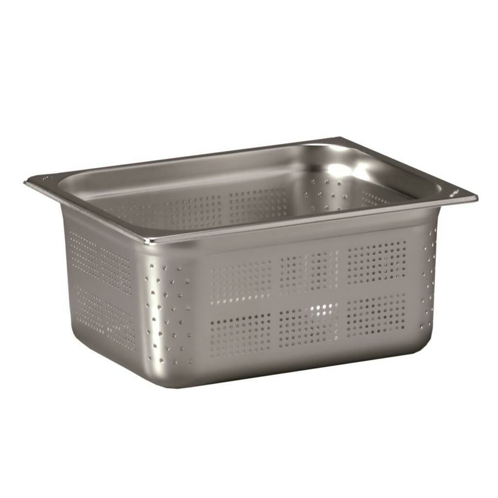 Vasca GN 1 2 Inoxmacel 32.5x26.5 h15 completamente forata inox horeca