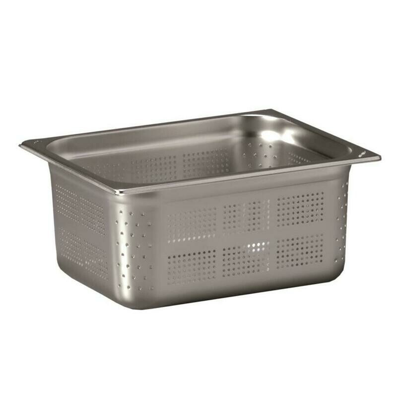 Inoxmacel GN 1 2 32.5x26.5 h15 komplett perforierter Edelstahl Behaelter Gastronomie