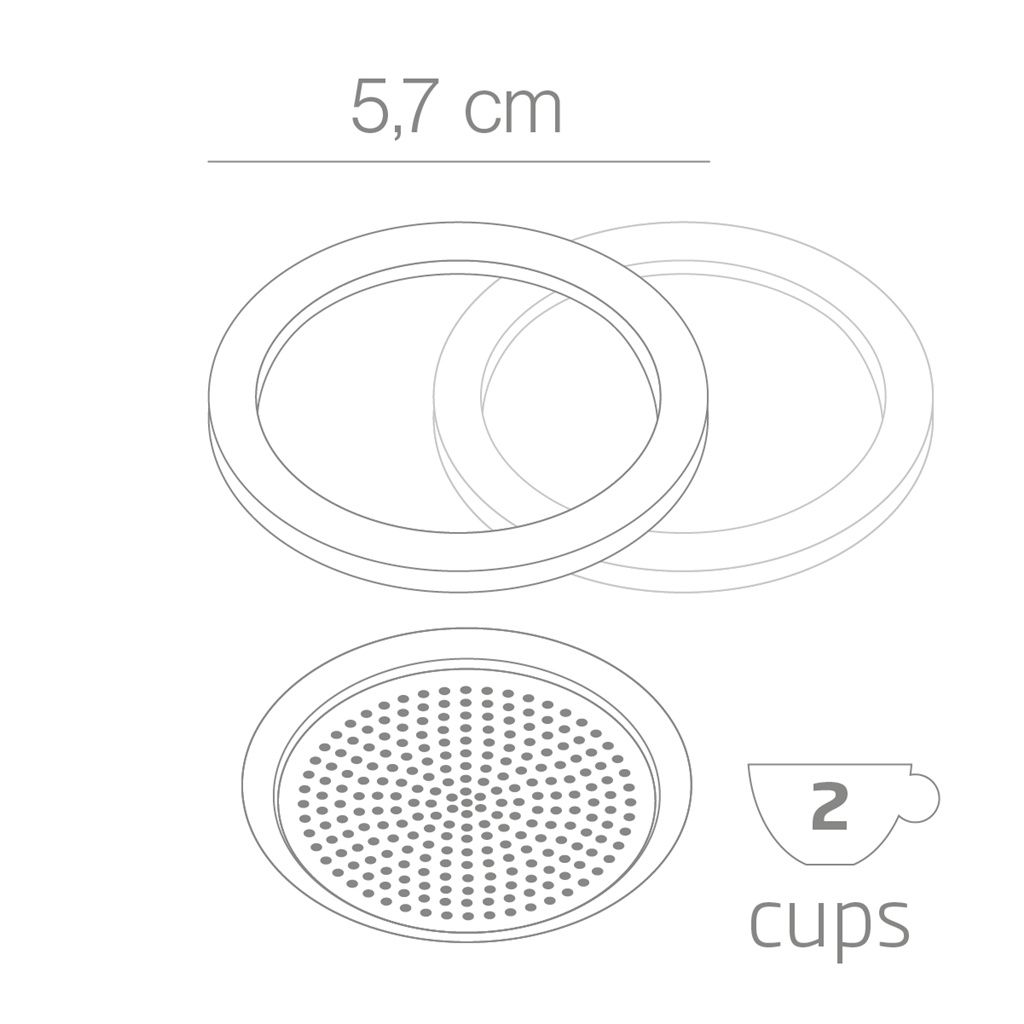 Blister 2 Gaskets and Filter for 2-Cup Coffee Maker Miss Splendy/Miss Conny - Forever