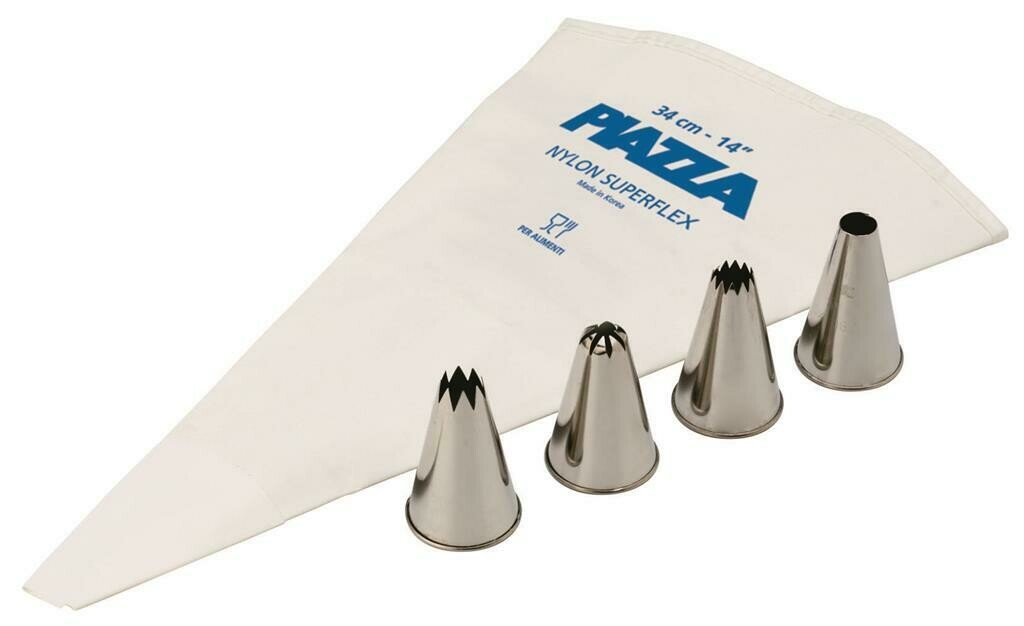 Piping Bag + 4 Piping Nozzles 1.2 cm - Piazza