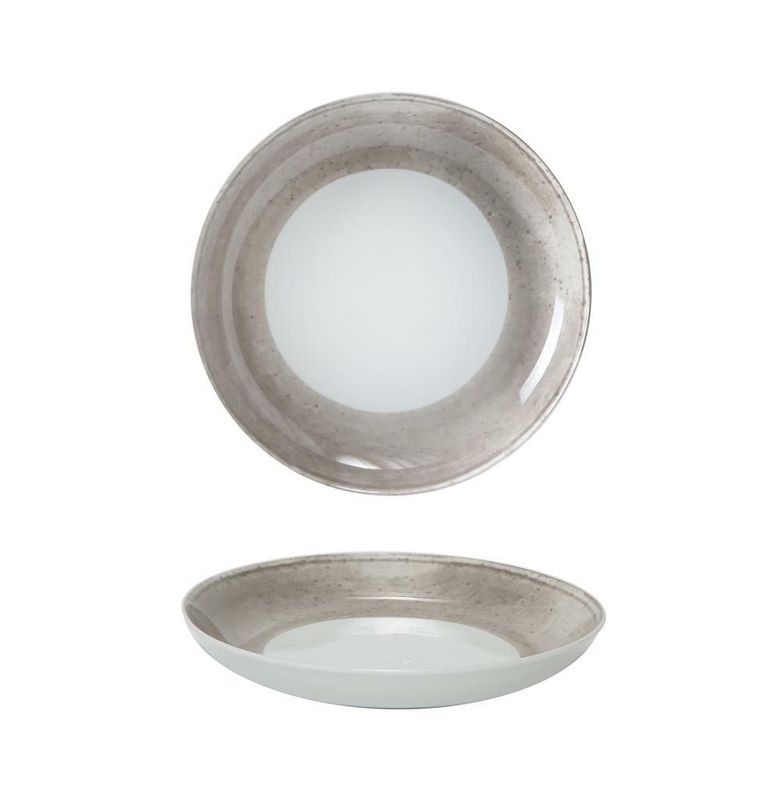 Tirolix 27 cm Matiz grey porcelain pasta plate professional horeca use
