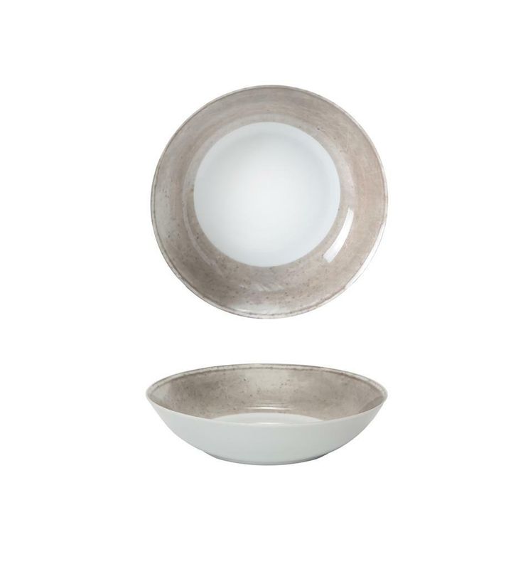 Tirolix 20.5 cm Matiz grey porcelain soup plate horeca
