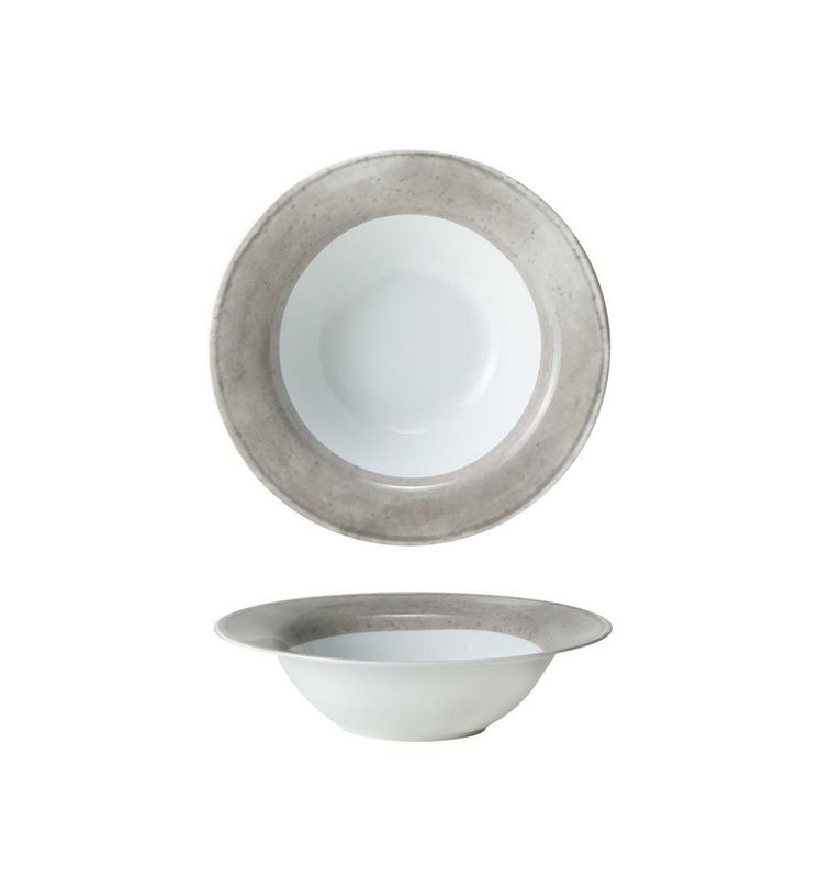 Tirolix 23.5 cm Matiz grey porcelain pasta bowl professional horeca