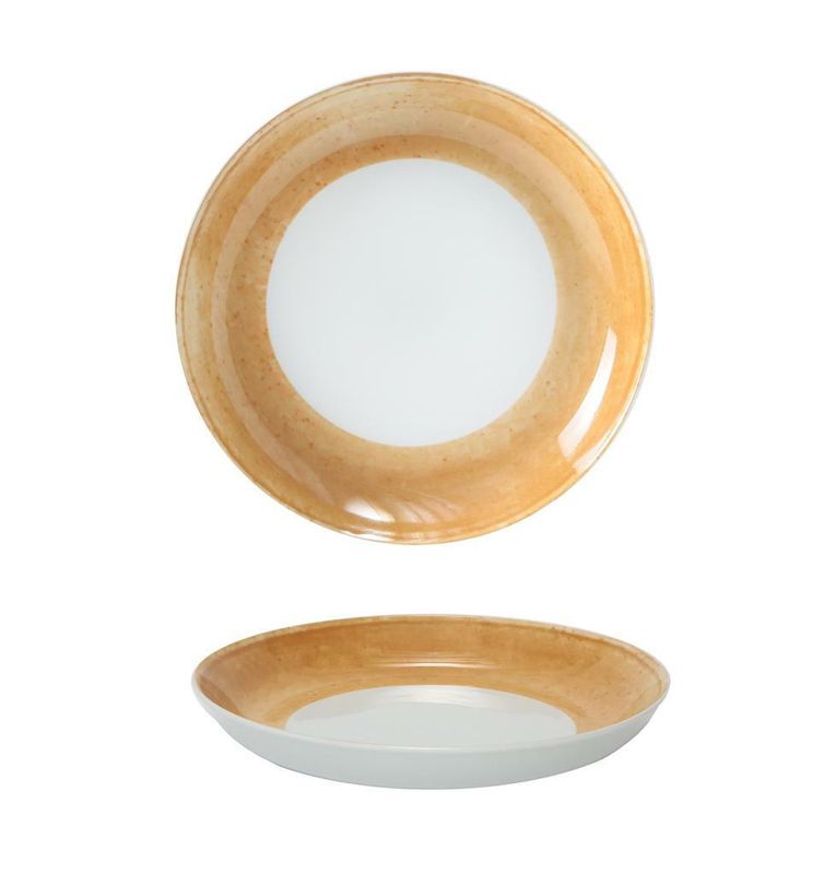 Tirolix 27 cm Matiz ochre porcelain pasta plate horeca