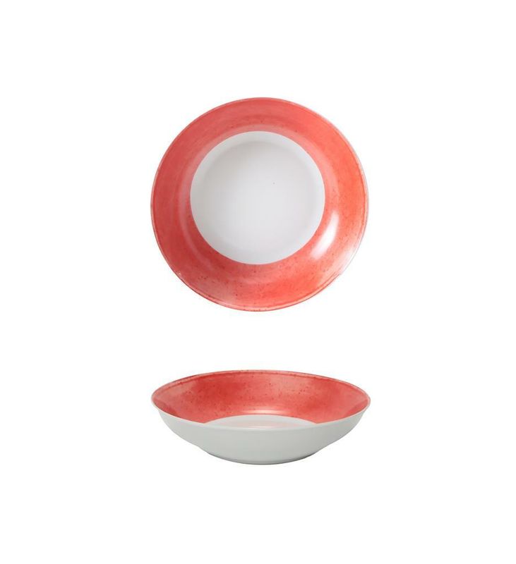 Tirolix 20.5 cm Matiz coral porcelain soup plate professional horeca use