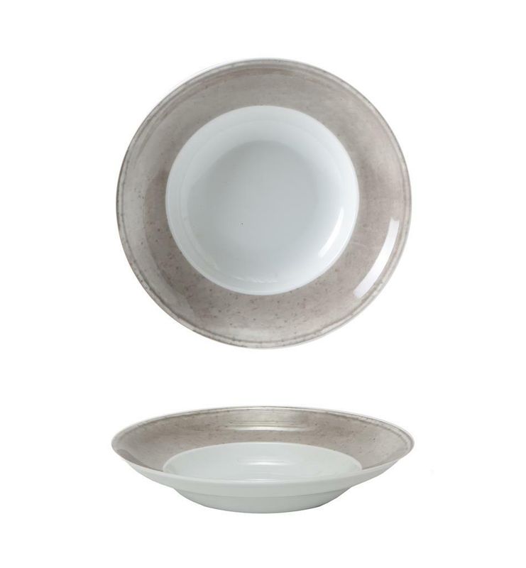 Tirolix 27 cm Matiz grey porcelain pasta bowl horeca