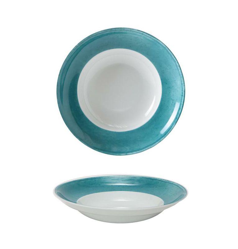 Tirolix 27 cm Matiz green porcelain pasta bowl professional horeca