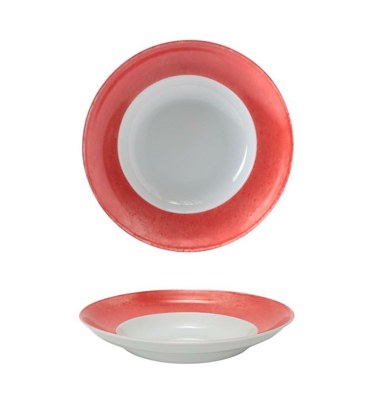Tirolix 27 cm Matiz coral porcelain pasta bowl professional horeca use