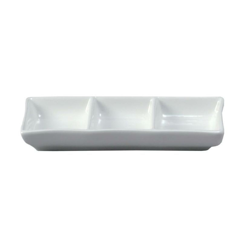 Rechteckiger Teller 3 Fächer 18 x 8 cm Antipastiere - Tirolix