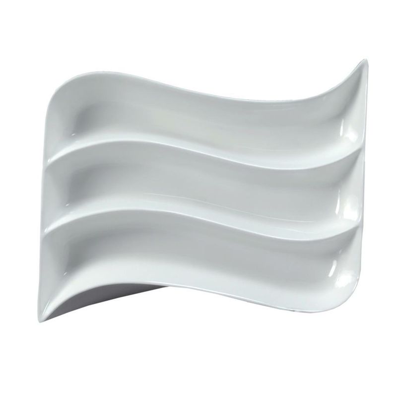Tablett Welle 3 Fächer 30 x 24 cm Antipastiere - Tirolix