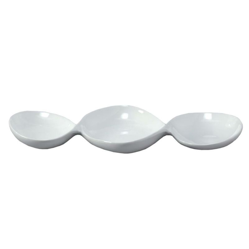 Ovale Servierplatte mit 3 Fächern, 39 cm Servierplatten - Tirolix