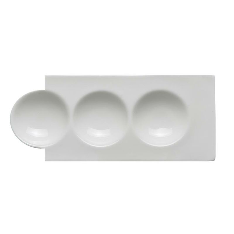 Rechteckiges Tablett 3 Fächer 25 x 10 cm Antipastiere - Tirolix