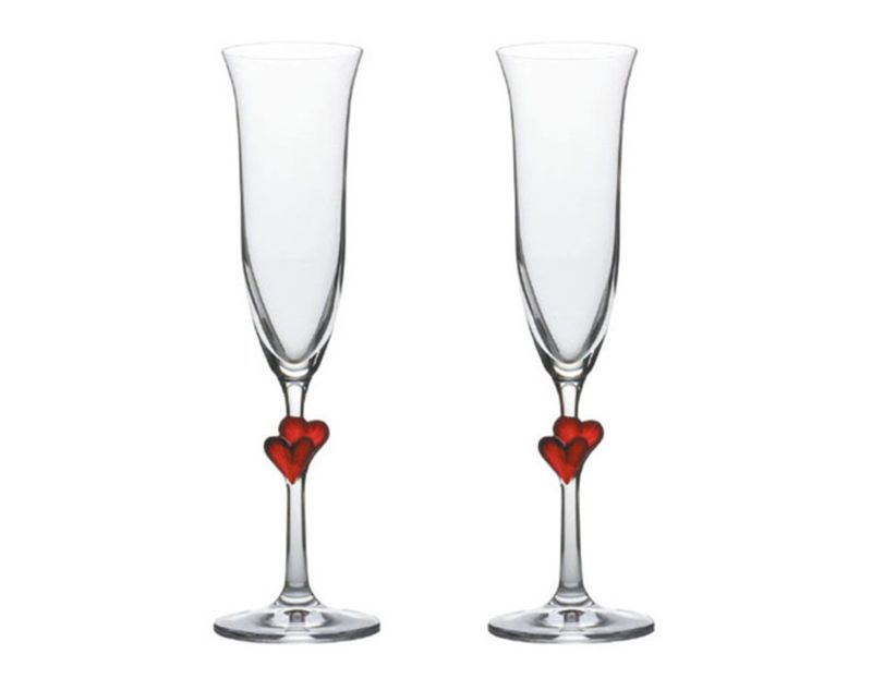 Set of 2 Flutes Cuore Rosso 17.5 cl L'Amour - Stölzle Lausitz