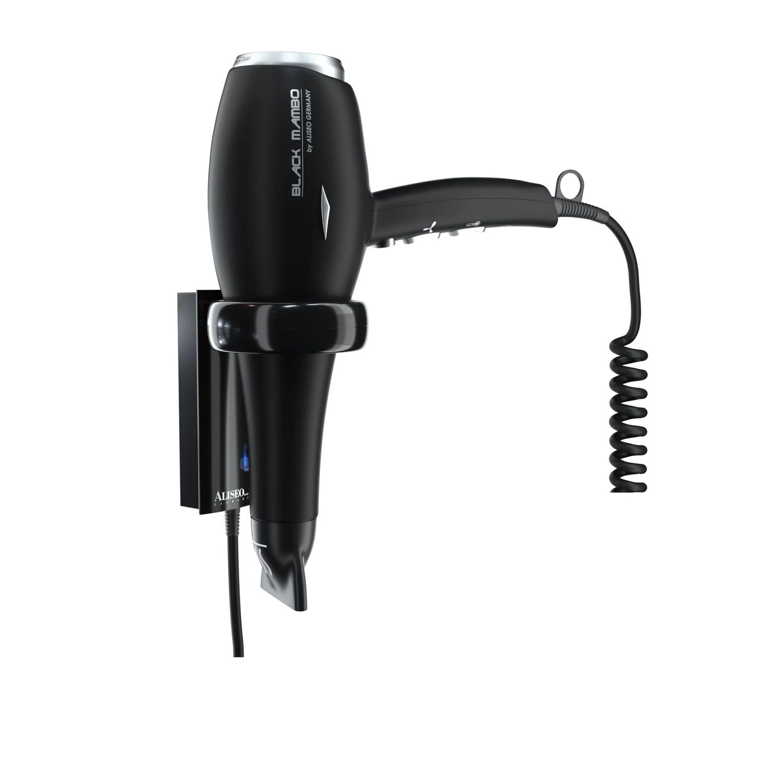 Black Mambo Hair Dryer with Wall Mount 1875W - Aliseo