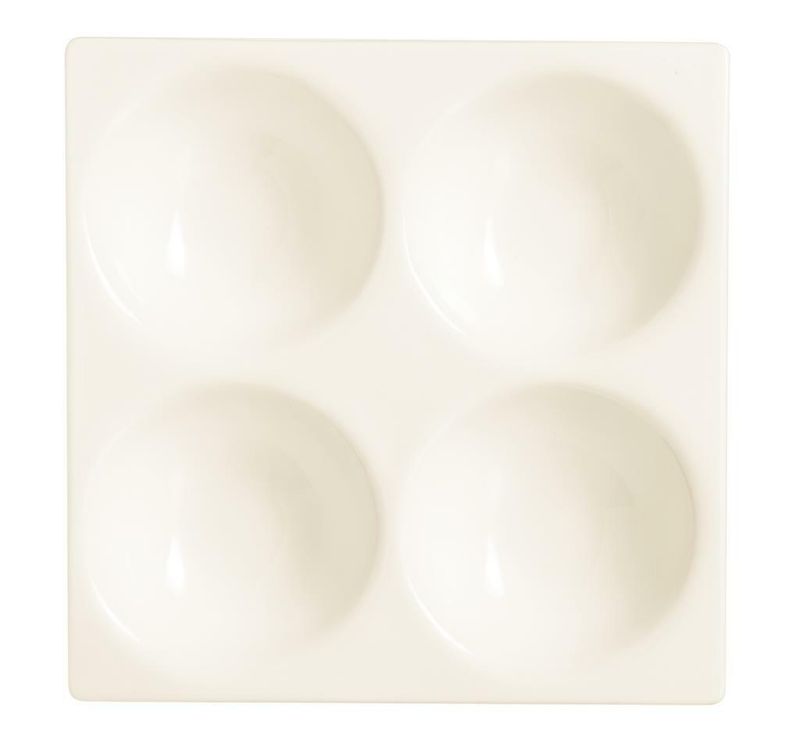 Arcoroc Appetizer plate 14x14 cm 4 sections glass horeca