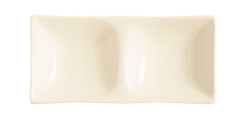 Arcoroc Appetizer plate 13x6.5 cm 2 sections glass horeca