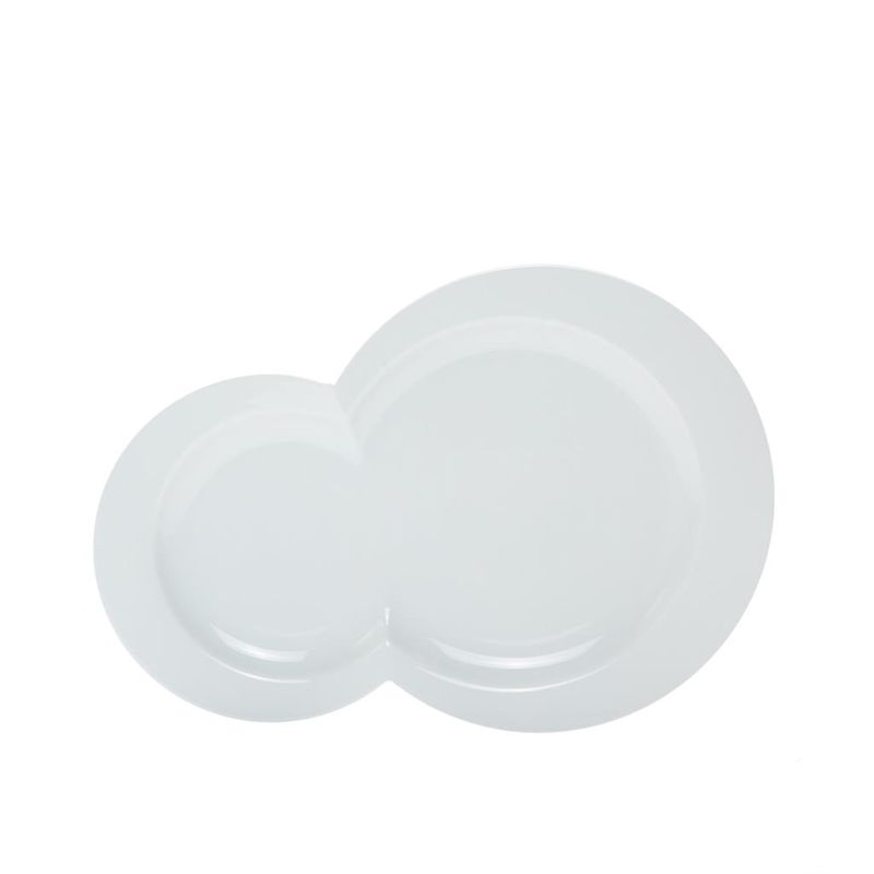 Costa Verde Eclipse 35 cm two compartment dark porcelain plate Horeca