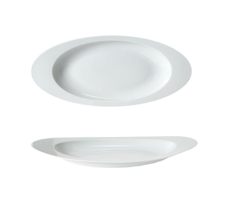 38x20 cm Saturno oval porcelain plate for professional horeca service