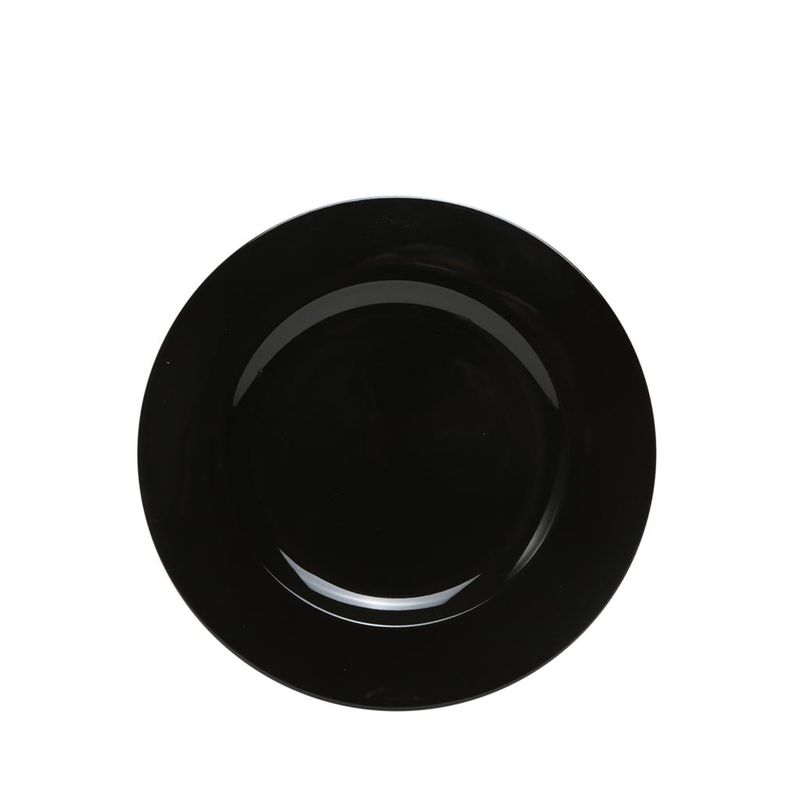 29 cm Saturno Nero porcelain flat plate for professional horeca use
