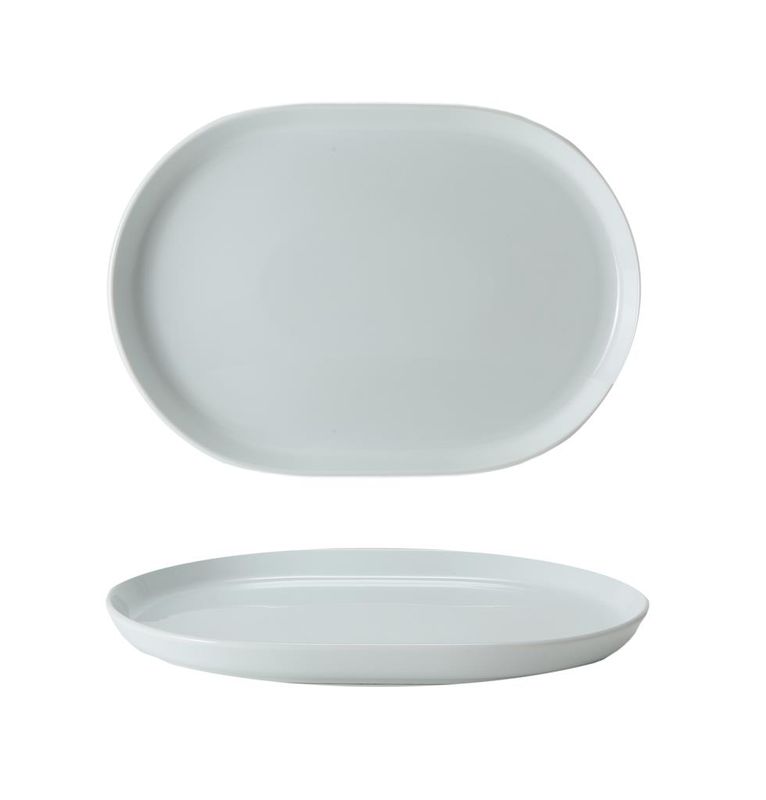 Costa Verde 34x23 cm porcelain oval plate Nordika for professional horeca use
